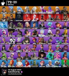 Buy Fortnite Account - 72 Skins | Rare & Exclusive Characters | 850 VB Included